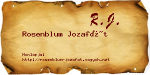 Rosenblum Jozafát névjegykártya